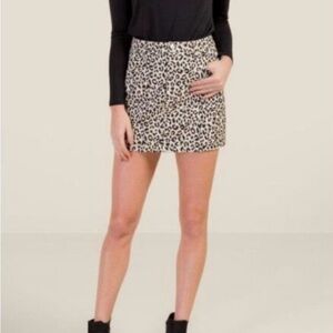 Know One Cares Leopard Print Mini Skirt Size Medium